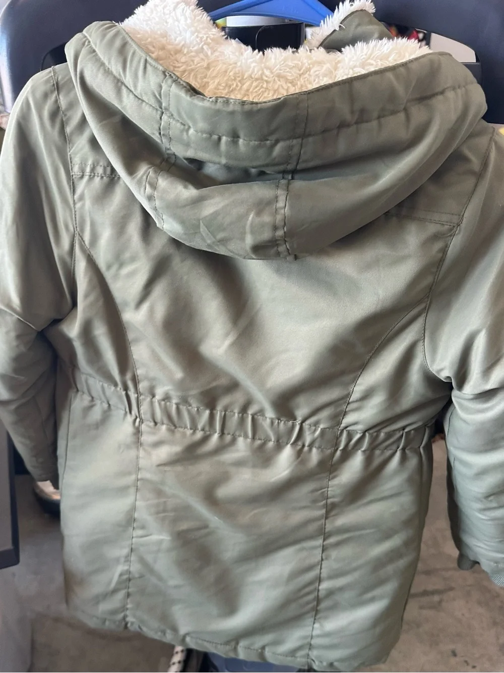 Cat & Jack Olive Green Hooded Sherpa Coat